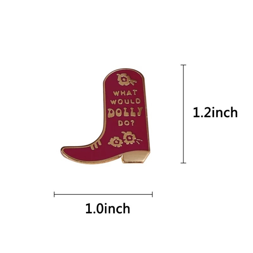 Dolly Parton Cowboy Boot Enamel Pin - Picture 3 of 3